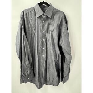 Ermenegildo Zegna Dark Gray Men's Long Sleeve Button-Down Dress Shirt Size 43/17